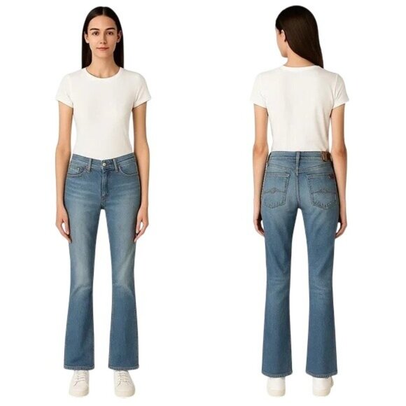 7 For All Mankind Vintage Bootcut Low-Rise Jeans - Picture 1 of 6